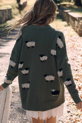 Oversized Graphic Crew-Neck Sweater