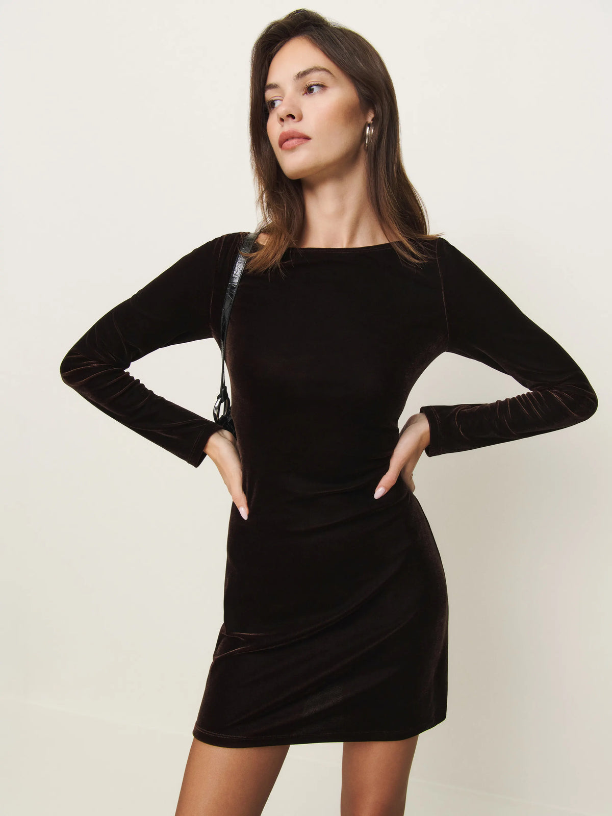 Jaelynn Knit Dress-Espresso Velvet