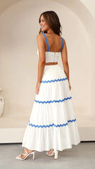Hazel Blues® |  Contrast Trim Cami and Maxi Skirt Set