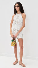 White Richilieu Mini Dress