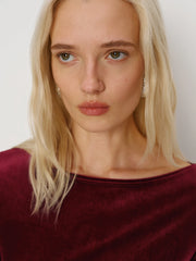 Jaelynn Knit Dress-Burgundy Velvet